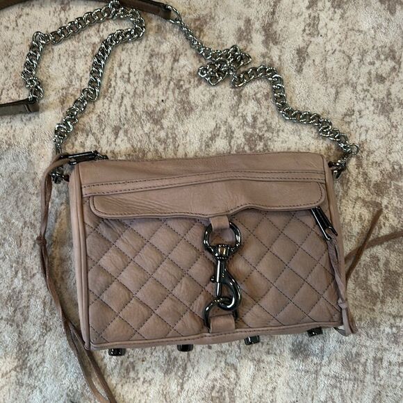 Rebecca Minkoff Quilted Tan suede Crossbody Bag - Picture 3 of 11